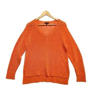 Eileen Fisher new M V Linen Neck Orange Women’s Sweater